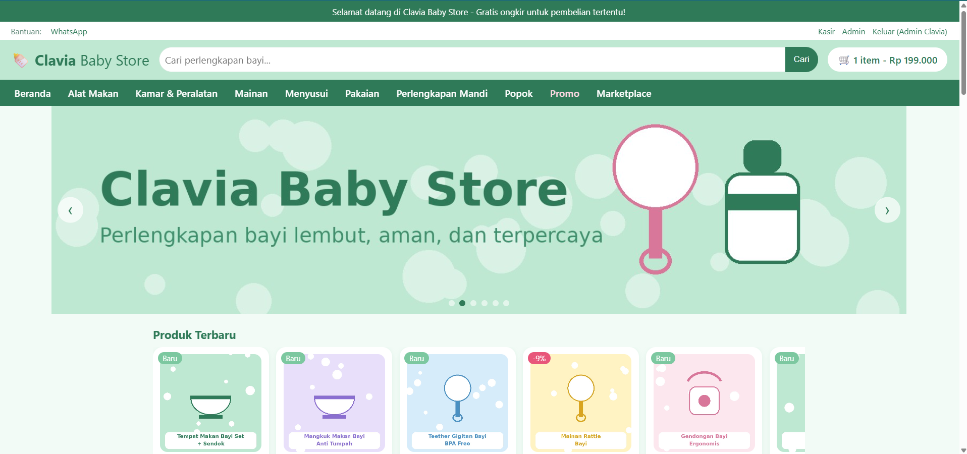 KASIR DAN TOKO ONLINE