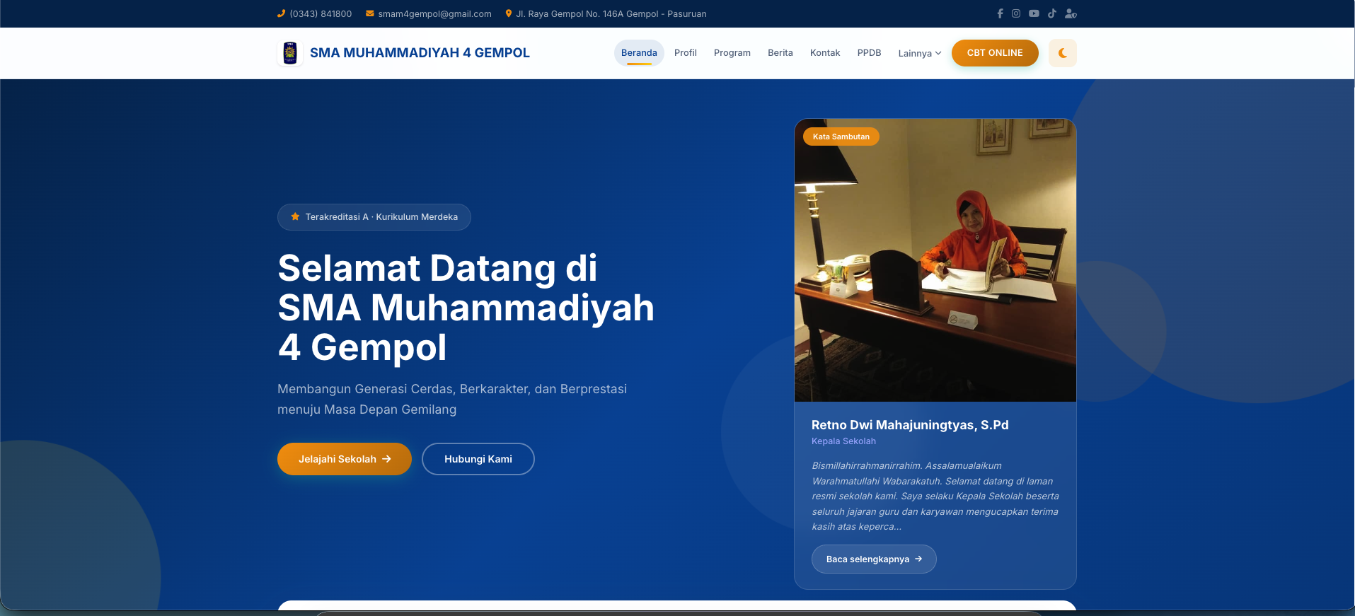 WEBSITE SEKOLAH - TEMA CMS